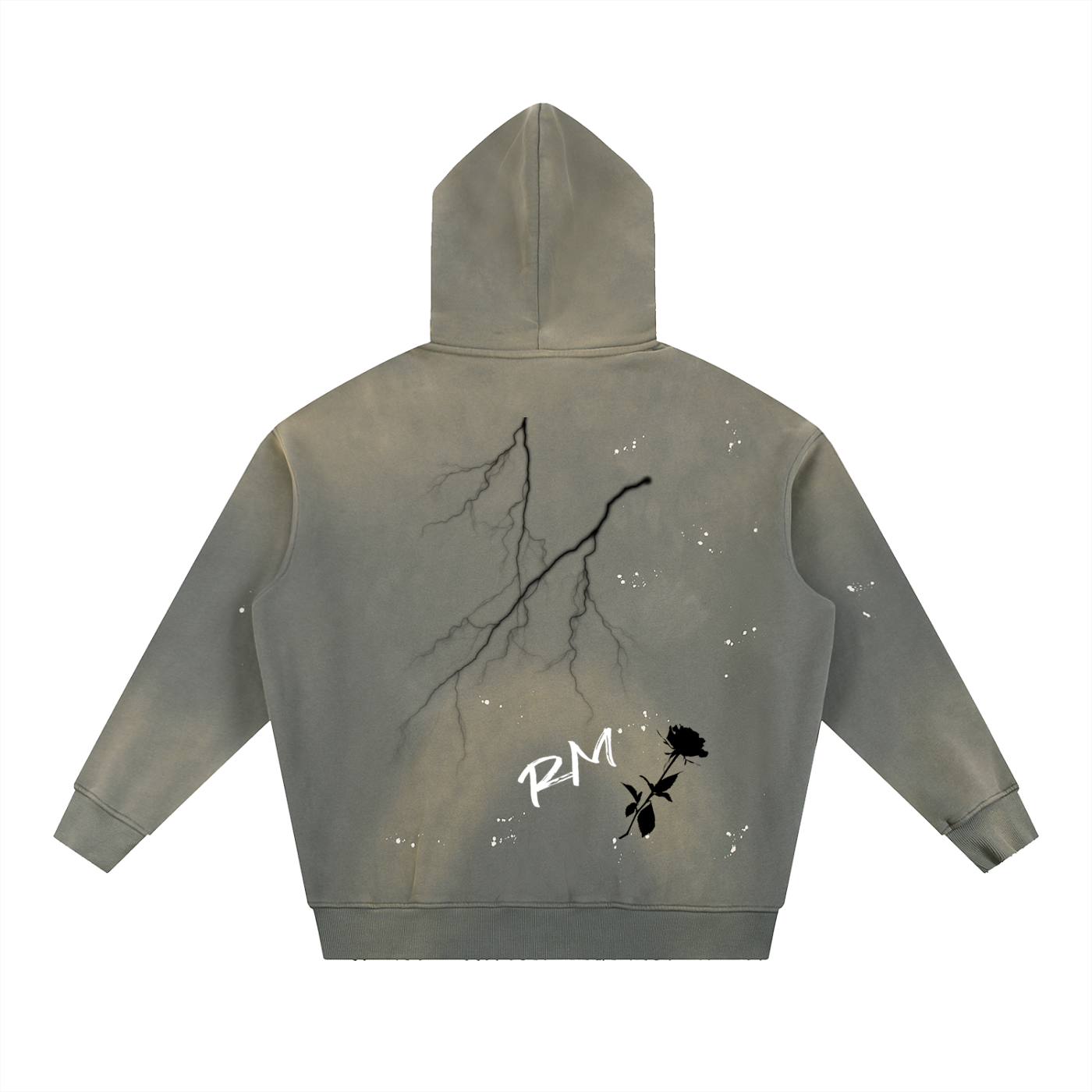 Vintage Washed Frayed Fleece Hoodie